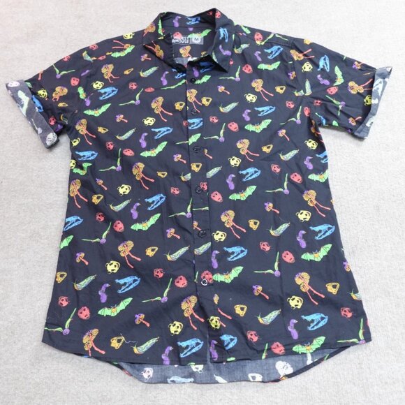 Modest Mouse Mens Shirt Med Black Short Sleeve All Over Print Critters mm - Picture 2 of 9